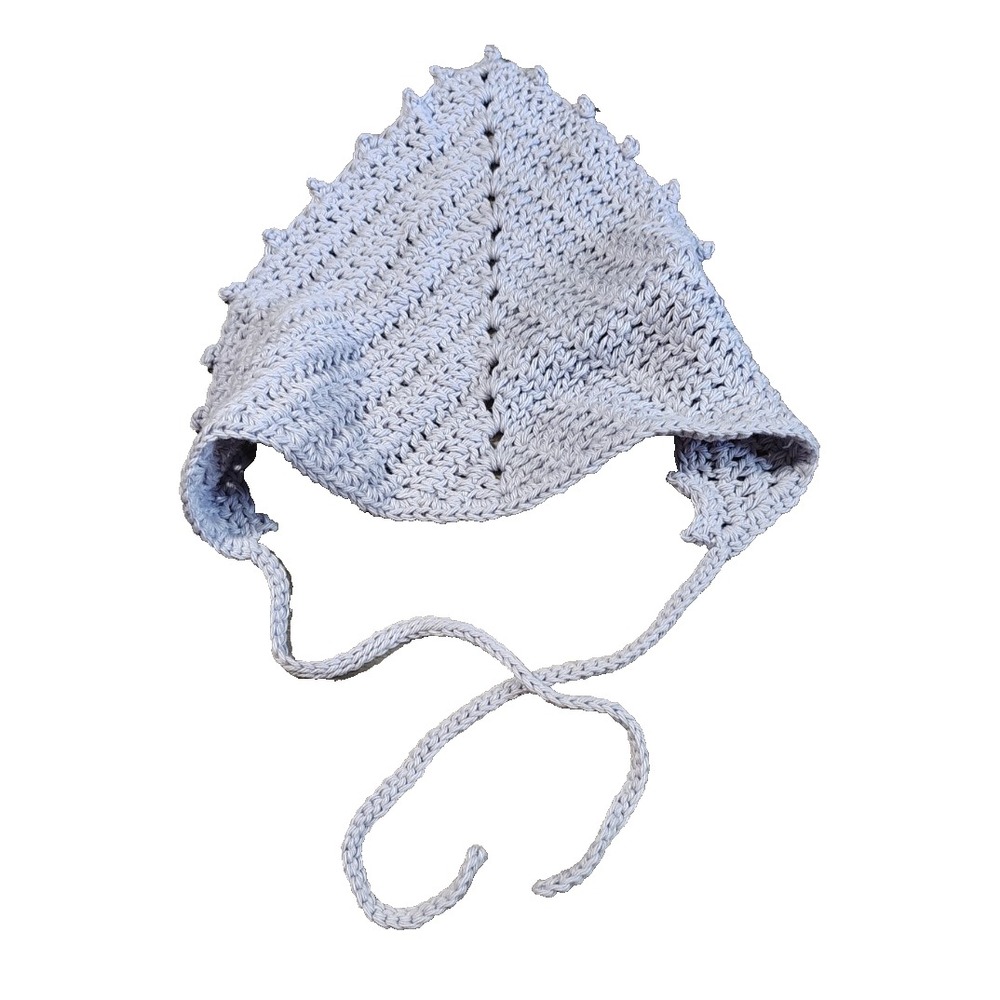 Handmade Crochet Triangle Head Scarf Cotton Violet Charming Cottagecore Bohemian